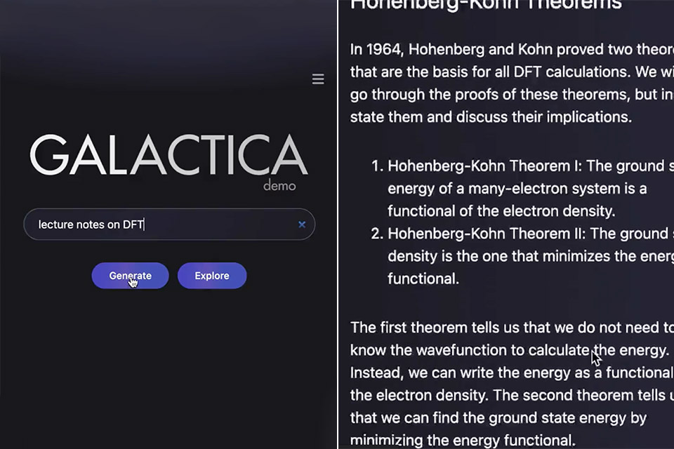 Galactica AI by Meta - скриншот 1