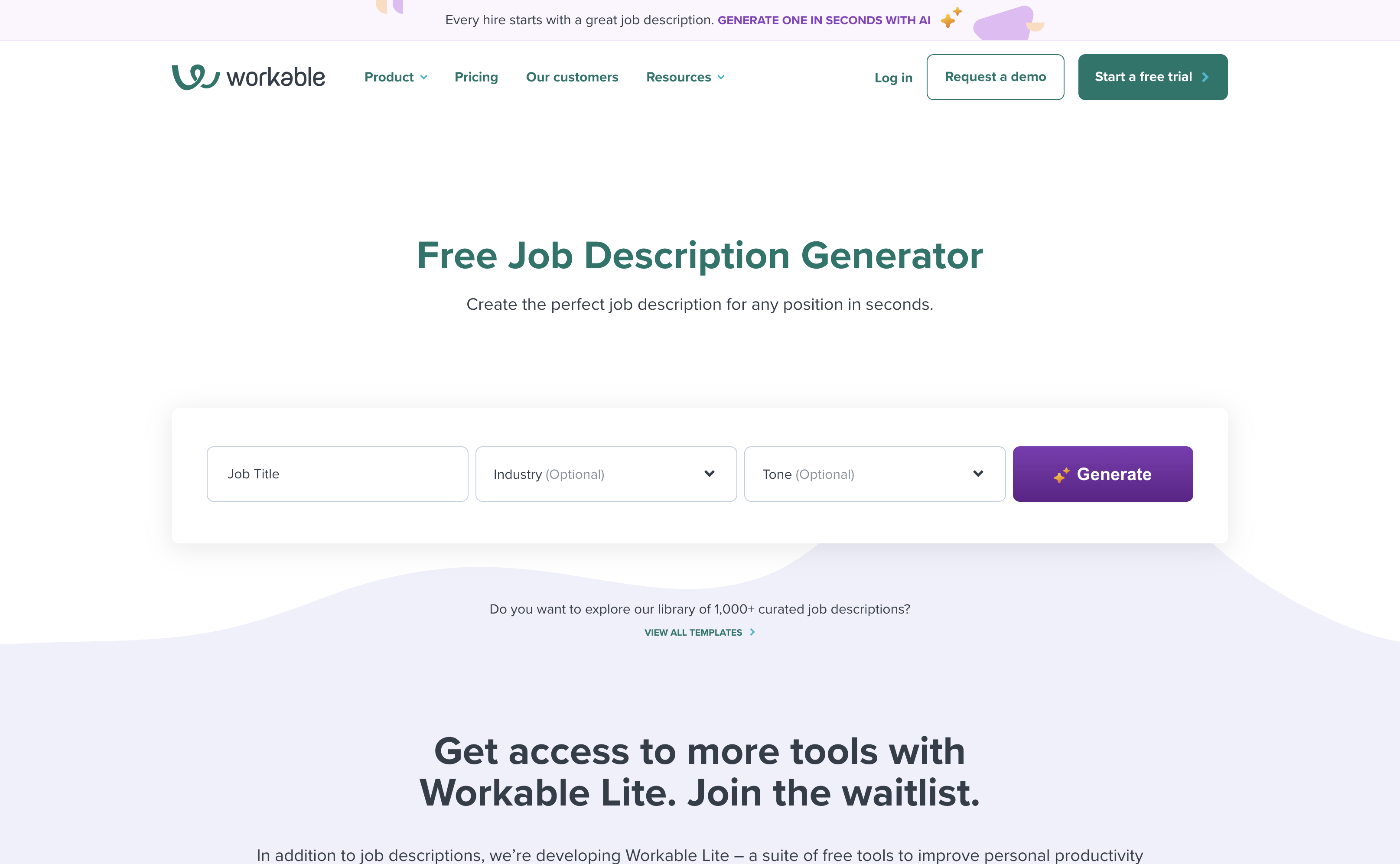 Workable Job Description Generator - скриншот 1